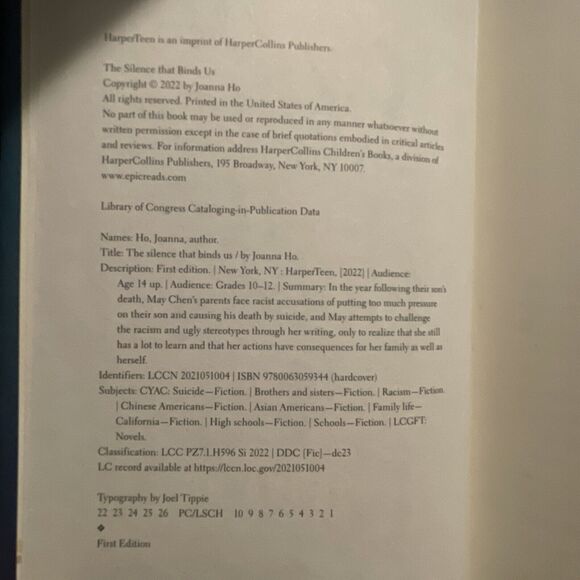 The Silence That Binds Us by Joanna Ho (2022, Hardcover) - Picture 9 of 9